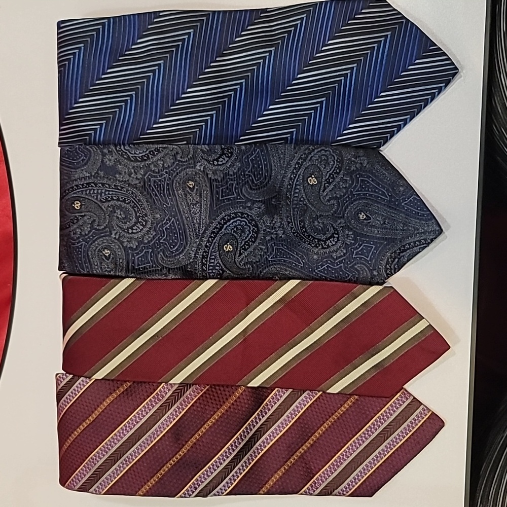 ROBERT TALBOT silk tie collection FOUR handmade in USA luxury neckties